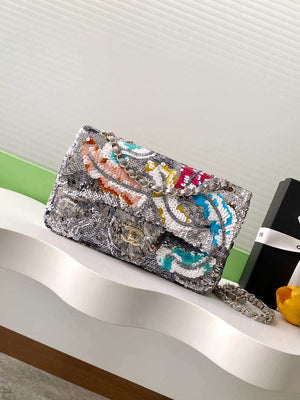 Chanel A01112 Flap Classic 11.12 Handbag Colorful sequin beads - Default Title - View 1