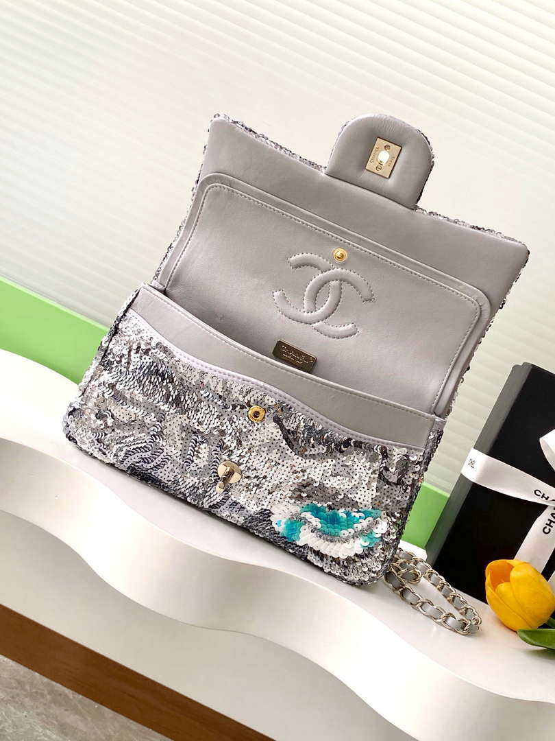 Chanel A01112 Flap Classic 11.12 Handbag Colorful sequin beads