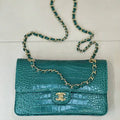 Chanel A01112 Flap Classic 11.12 Handbag  Crocodile Embossed Calfskin Green