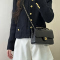 Chanel A01112 Flap Classic 11.12 Handbag  Crocodile Embossed Calfskin Black