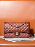 Chanel A01112 Flap Classic 11.12 Handbag Gradient Lambskin & Gold-Tone Metal Brown