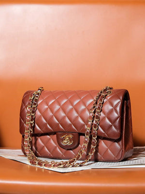 Chanel A01112 Flap Classic 11.12 Handbag Gradient Lambskin & Gold-Tone Metal Brown - Default Title - View 2