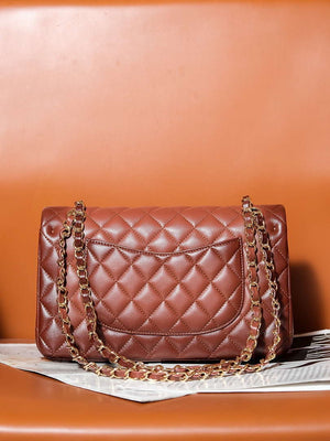 Chanel A01112 Flap Classic 11.12 Handbag Gradient Lambskin & Gold-Tone Metal Brown - Default Title - View 3