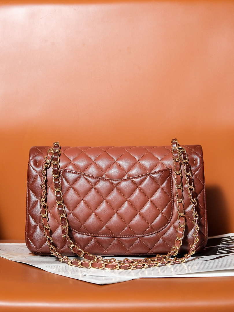 Chanel A01112 Flap Classic 11.12 Handbag Gradient Lambskin & Gold-Tone Metal Brown