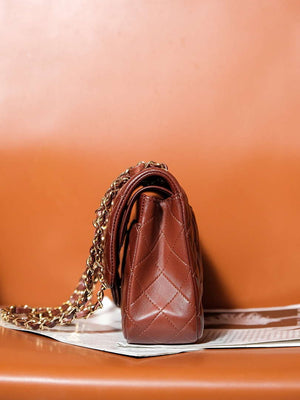 Chanel A01112 Flap Classic 11.12 Handbag Gradient Lambskin & Gold-Tone Metal Brown - Default Title - View 4