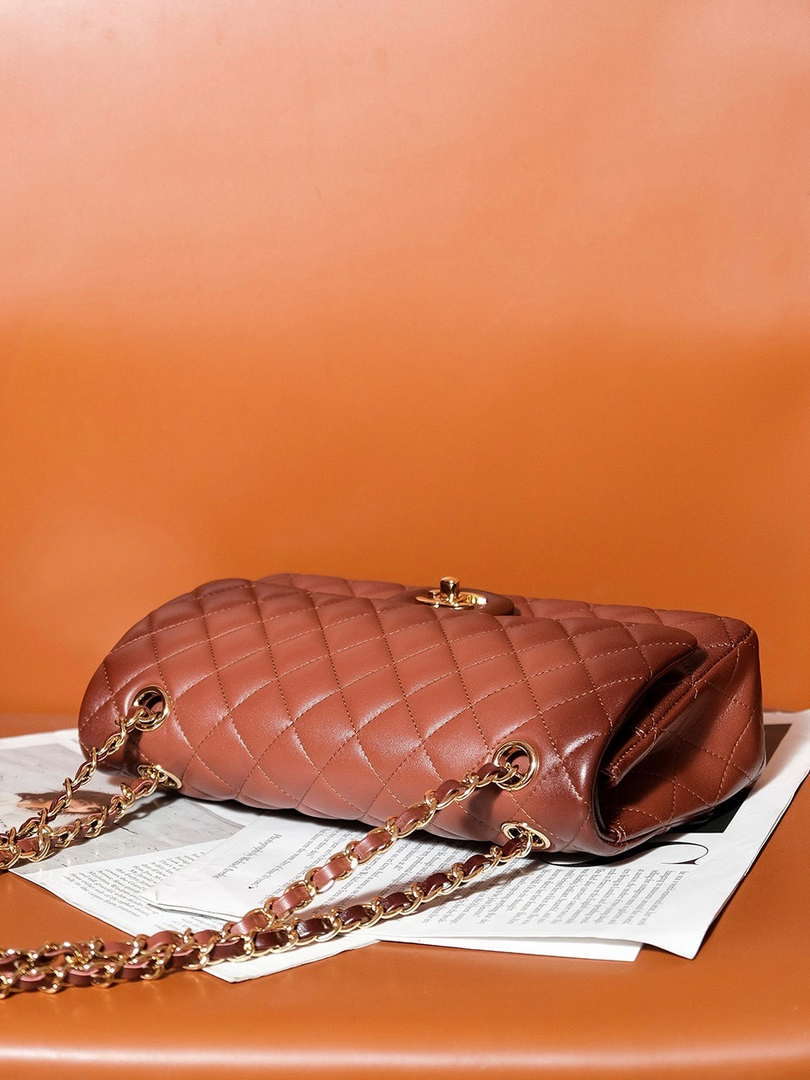 Chanel A01112 Flap Classic 11.12 Handbag Gradient Lambskin & Gold-Tone Metal Brown