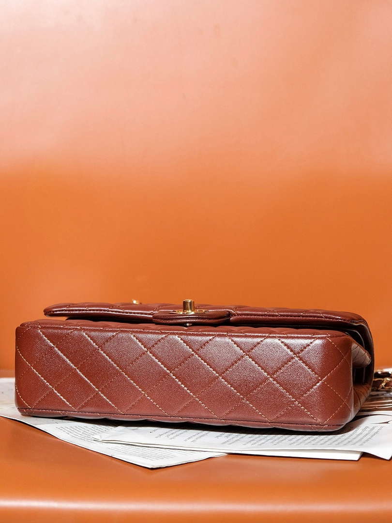 Chanel A01112 Flap Classic 11.12 Handbag Gradient Lambskin & Gold-Tone Metal Brown