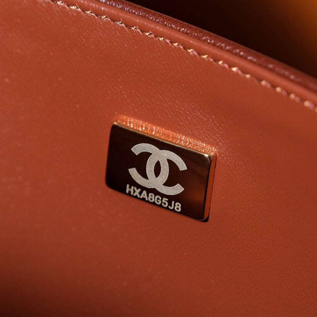 Chanel A01112 Flap Classic 11.12 Handbag Gradient Lambskin & Gold-Tone Metal Brown