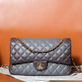 Chanel A01112 Flap Classic 11.12 Handbag Gradient Lambskin & Gold-Tone Metal Gray - Default Title - View 1