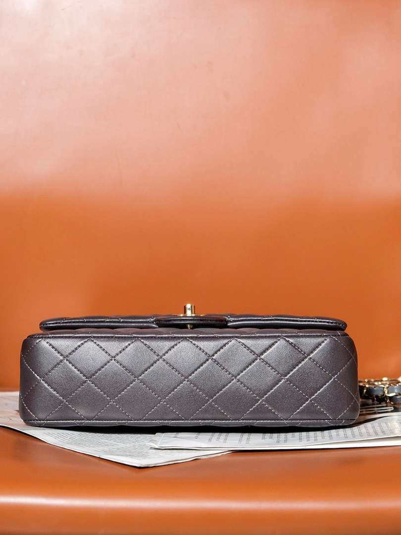 Chanel A01112 Flap Classic 11.12 Handbag Gradient Lambskin & Gold-Tone Metal Gray