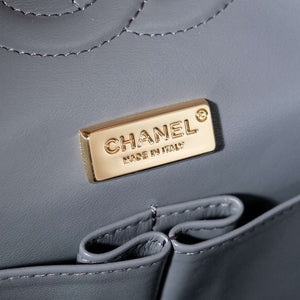 Chanel A01112 Flap Classic 11.12 Handbag Gradient Lambskin & Gold-Tone Metal Gray - Default Title - View 8
