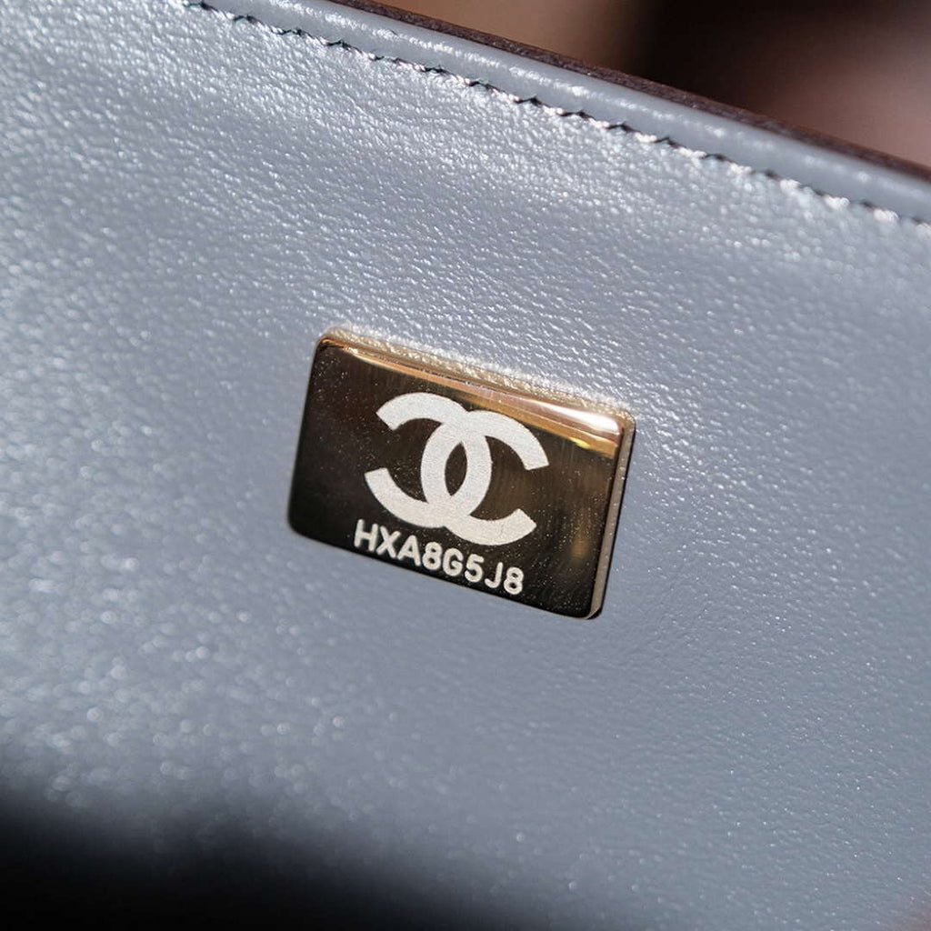 Chanel A01112 Flap Classic 11.12 Handbag Gradient Lambskin & Gold-Tone Metal Gray