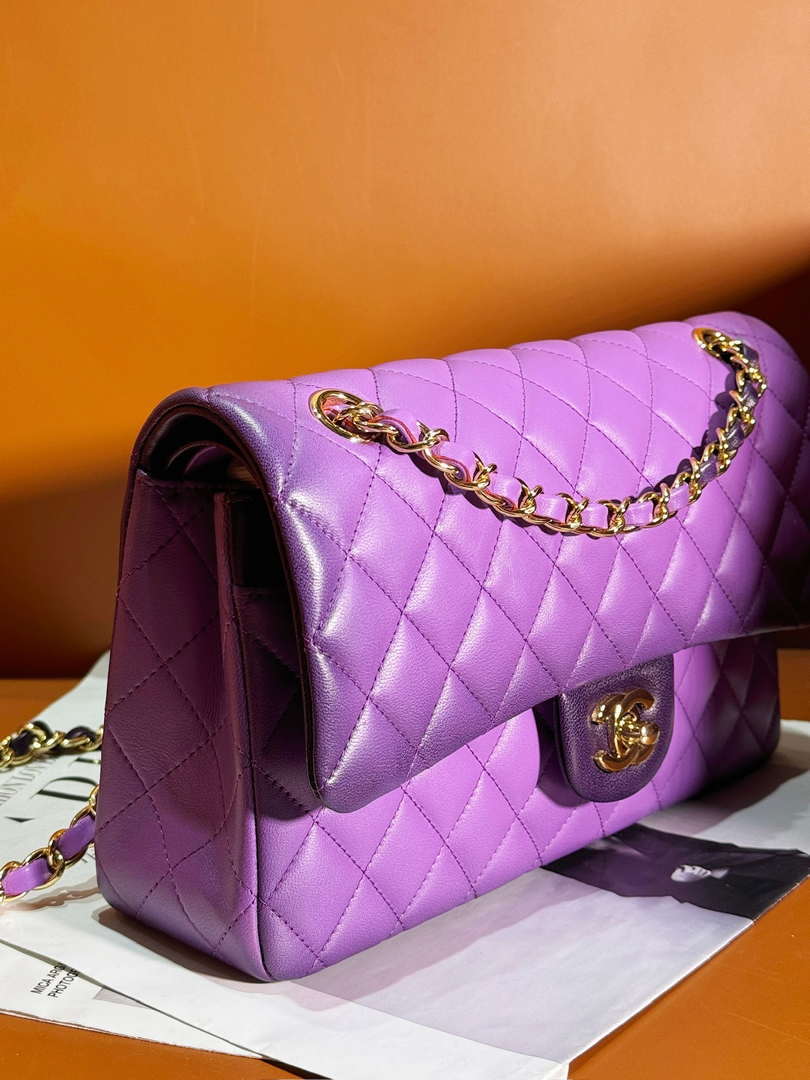 Chanel A01112 Flap Classic 11.12 Handbag Gradient Lambskin & Gold-Tone Metal Purple