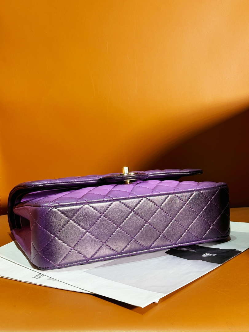 Chanel A01112 Flap Classic 11.12 Handbag Gradient Lambskin & Gold-Tone Metal Purple