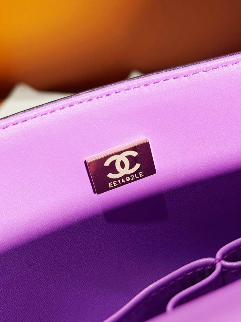 Chanel A01112 Flap Classic 11.12 Handbag Gradient Lambskin & Gold-Tone Metal Purple