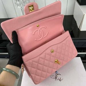 Chanel A01112 Flap Classic 11.12 Handbag Grained Calfskin & Gold-Tone Metal Pink - Default Title - View 7