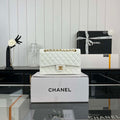 Chanel A01112 Flap Classic 11.12 Handbag Grained Calfskin & Gold-Tone Metal White - Default Title - View 1