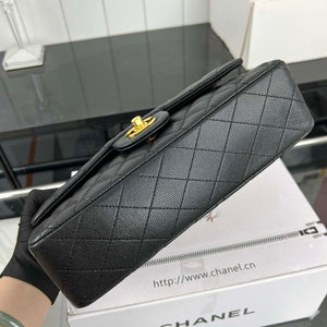 Chanel A01112 Flap Classic 11.12 Handbag Grained Calfskin & Gold-Tone Metal Black - Default Title - View 5