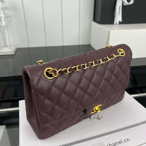 Chanel A01112 Flap Classic 11.12 Handbag Grained Calfskin & Gold-Tone Metal wine Red - Default Title - View 3