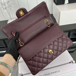 Chanel A01112 Flap Classic 11.12 Handbag Grained Calfskin & Gold-Tone Metal wine Red - Default Title - View 6