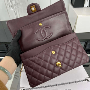 Chanel A01112 Flap Classic 11.12 Handbag Grained Calfskin & Gold-Tone Metal wine Red - Default Title - View 7