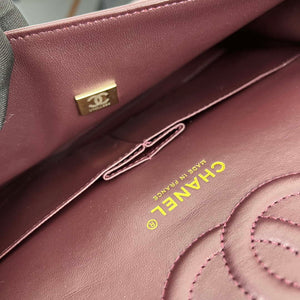 Chanel A01112 Flap Classic 11.12 Handbag Grained Calfskin & Gold-Tone Metal wine Red - Default Title - View 9