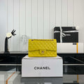 Chanel A01112 Flap Classic 11.12 Handbag Grained Calfskin & Gold-Tone Metal Yellow - Default Title - View 1