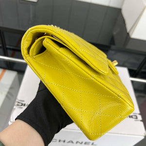 Chanel A01112 Flap Classic 11.12 Handbag Grained Calfskin & Gold-Tone Metal Yellow - Default Title - View 4