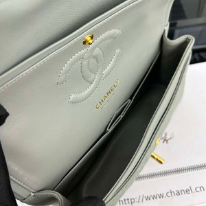 Chanel A01112 Flap Classic 11.12 Handbag Grained Calfskin & Gold-Tone Metal Gray - Default Title - View 8