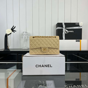 Chanel A01112 Flap Classic 11.12 Handbag Grained Calfskin & Gold-Tone Metal Apricot - Default Title - View 1