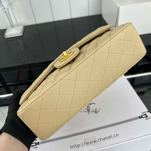 Chanel A01112 Flap Classic 11.12 Handbag Grained Calfskin & Gold-Tone Metal Apricot - Default Title - View 5