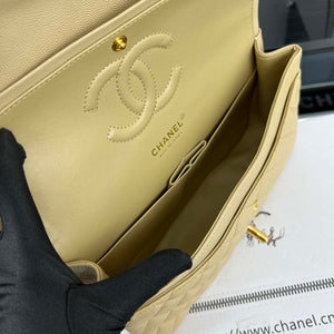 Chanel A01112 Flap Classic 11.12 Handbag Grained Calfskin & Gold-Tone Metal Apricot - Default Title - View 8