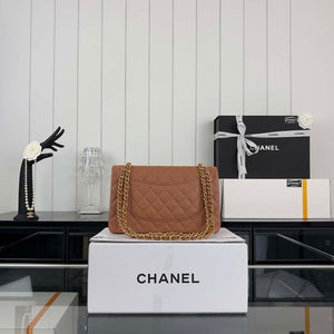 Chanel A01112 Flap Classic 11.12 Handbag Grained Calfskin & Gold-Tone Metal Brown - Default Title - View 3