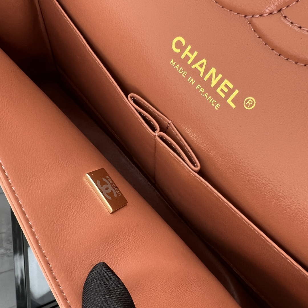 Chanel A01112 Flap Classic 11.12 Handbag Grained Calfskin & Gold-Tone Metal Brown - Default Title - View 9
