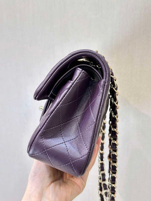 Chanel A01112 Flap Classic 11.12 Handbag Grape Purple Lambskin Light Gold - Default Title - View 14