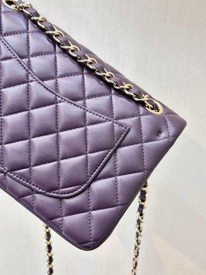 Chanel A01112 Flap Classic 11.12 Handbag Grape Purple Lambskin Light Gold - Default Title - View 16
