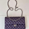 Chanel A01112 Flap Classic 11.12 Handbag Grape Purple Lambskin Light Gold - Default Title - View 1