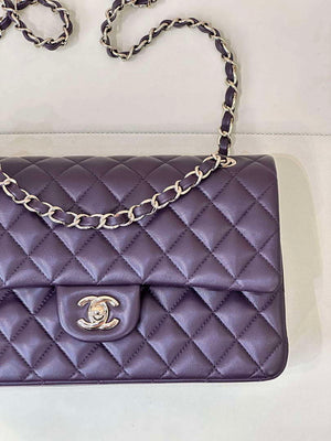 Chanel A01112 Flap Classic 11.12 Handbag Grape Purple Lambskin Light Gold - Default Title - View 3