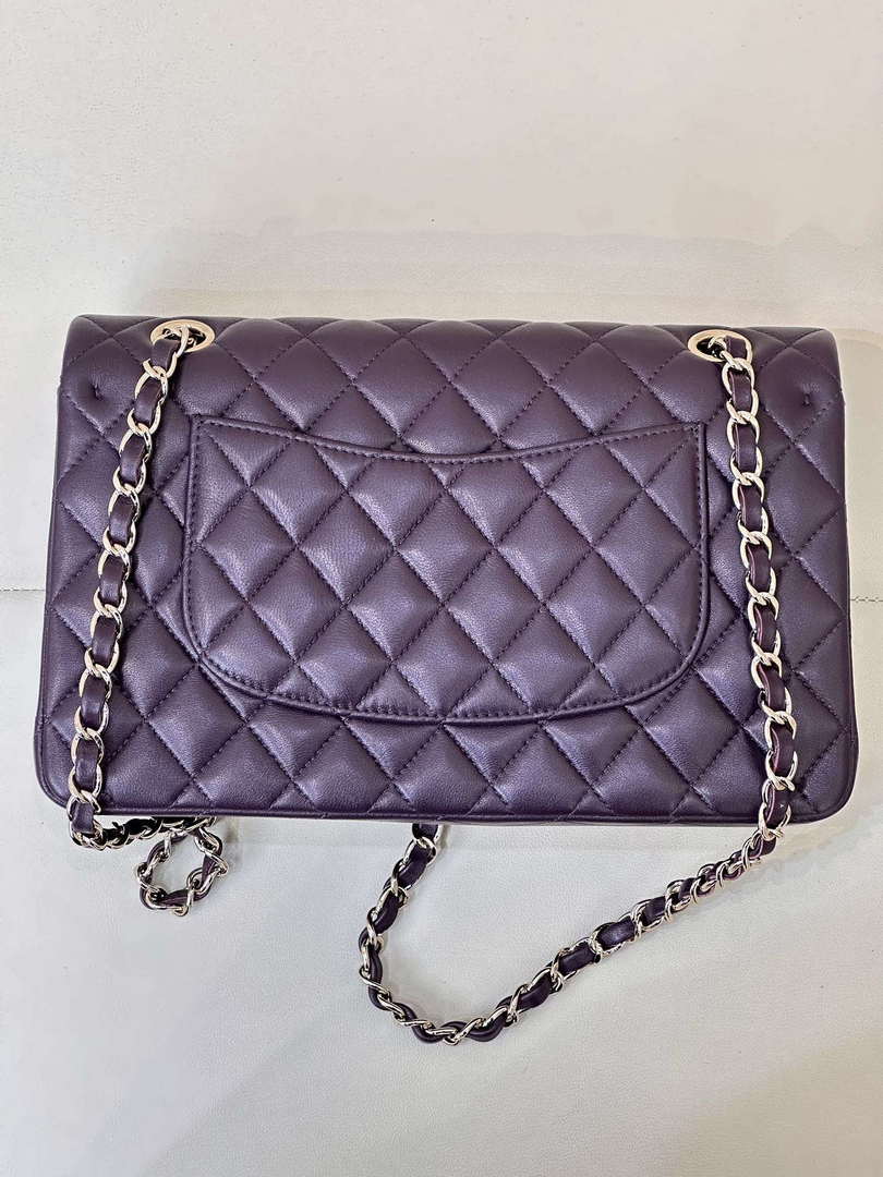 Chanel A01112 Flap Classic 11.12 Handbag Grape Purple Lambskin Light Gold