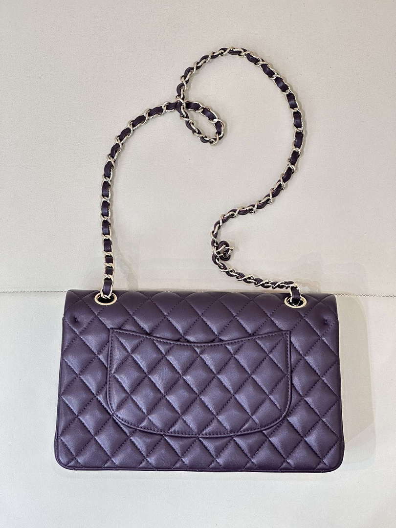Chanel A01112 Flap Classic 11.12 Handbag Grape Purple Lambskin Light Gold