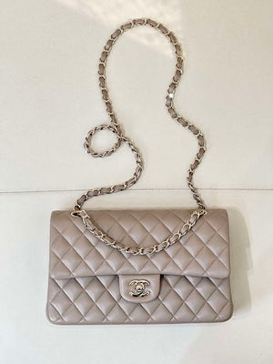 Chanel A01112 Flap Classic 11.12 Handbag Gray Lambskin Gold - Default Title - View 1