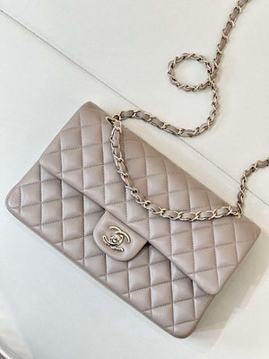 Chanel A01112 Flap Classic 11.12 Handbag Gray Lambskin Gold - Default Title - View 2