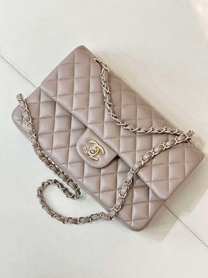 Chanel A01112 Flap Classic 11.12 Handbag Gray Lambskin Gold - Default Title - View 5