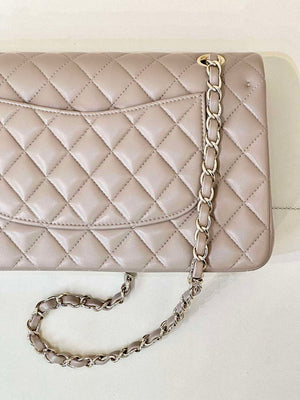 Chanel A01112 Flap Classic 11.12 Handbag Gray Lambskin Gold - Default Title - View 9