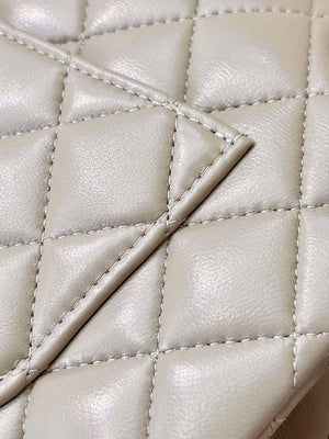 Chanel A01112 Flap Classic 11.12 Handbag Gray Lambskin Gold - Default Title - View 15