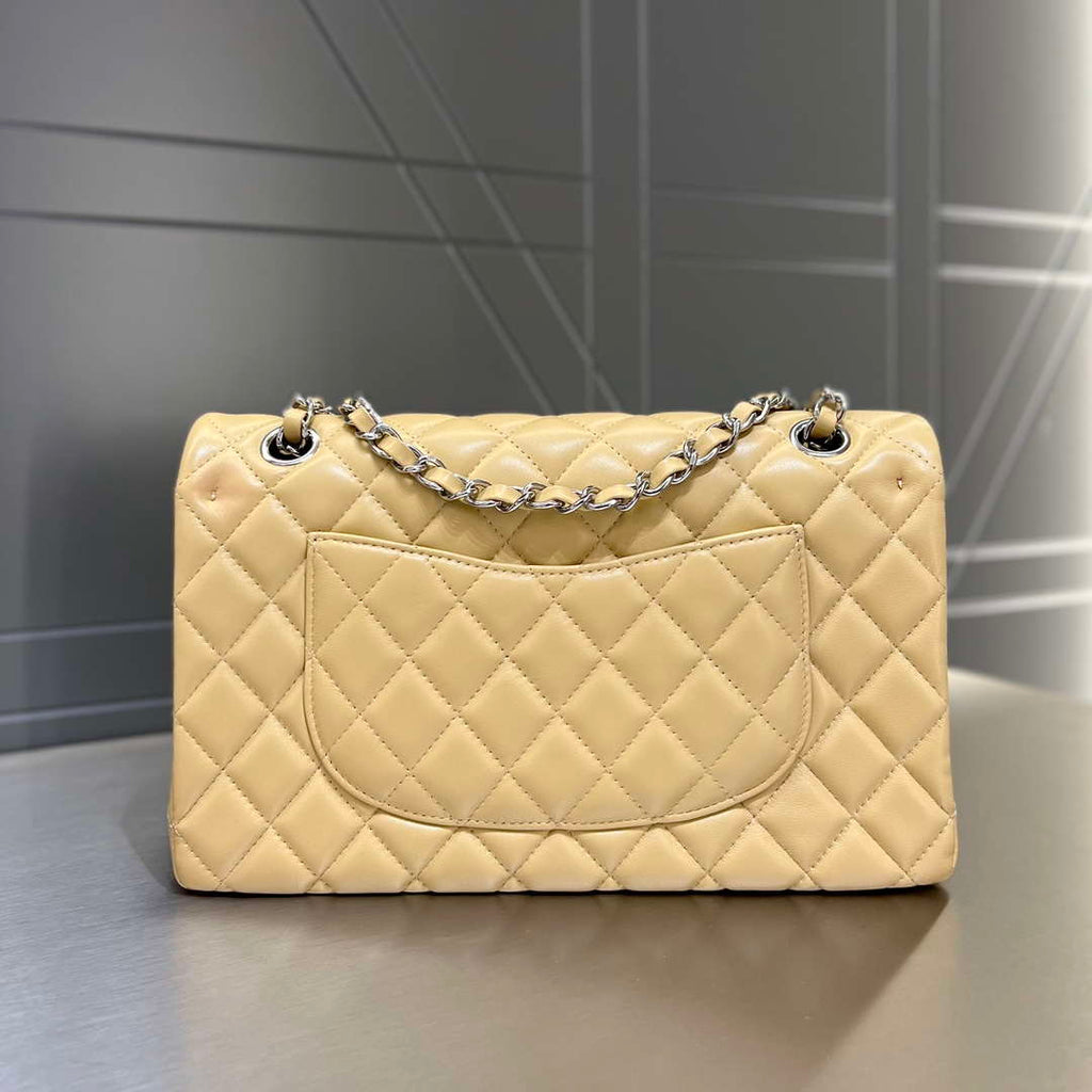 Chanel A01112 Flap Classic 11.12 Handbag Haas Lambskin & Gold-Tone Metal Apricot