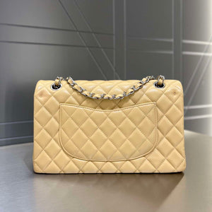 Chanel A01112 Flap Classic 11.12 Handbag Haas Lambskin & Gold-Tone Metal Apricot - Light Gold - View 11