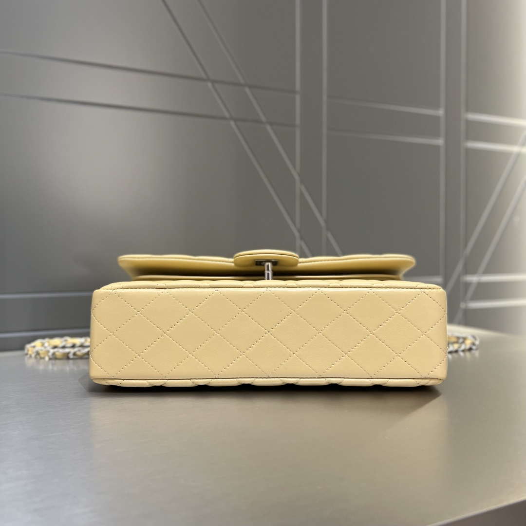 Chanel A01112 Flap Classic 11.12 Handbag Haas Lambskin & Gold-Tone Metal Apricot