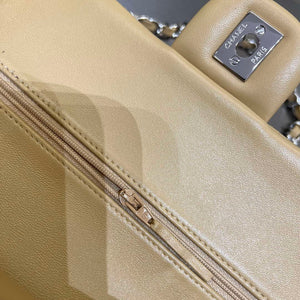Chanel A01112 Flap Classic 11.12 Handbag Haas Lambskin & Gold-Tone Metal Apricot - Light Gold - View 16