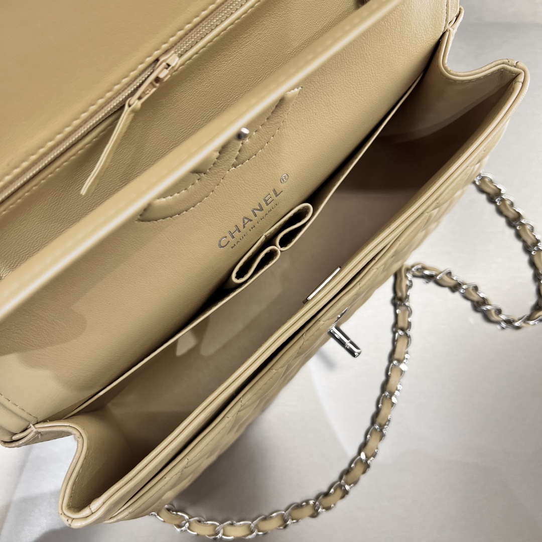 Chanel A01112 Flap Classic 11.12 Handbag Haas Lambskin & Gold-Tone Metal Apricot - Light Gold - View 18